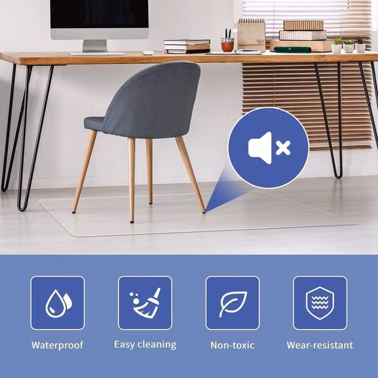 NESTLUNE Transparent PVC Multi-Purpose Chair Floor Protector Mat