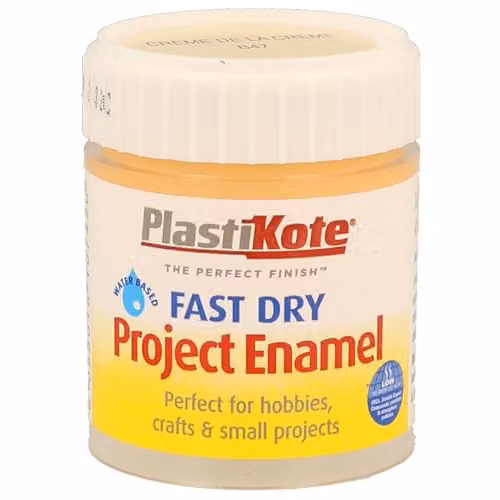 Plastikote Solvent Based Quick Drying Enamel Paint, Creme De La Creme, 59 ml