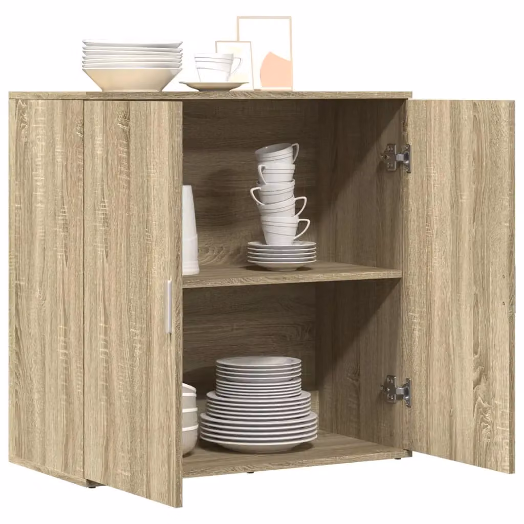 Berkfield Home Sonoma Oak Sideboard in Brown, W/D/H: 79 x 38 x 80 cm – 2