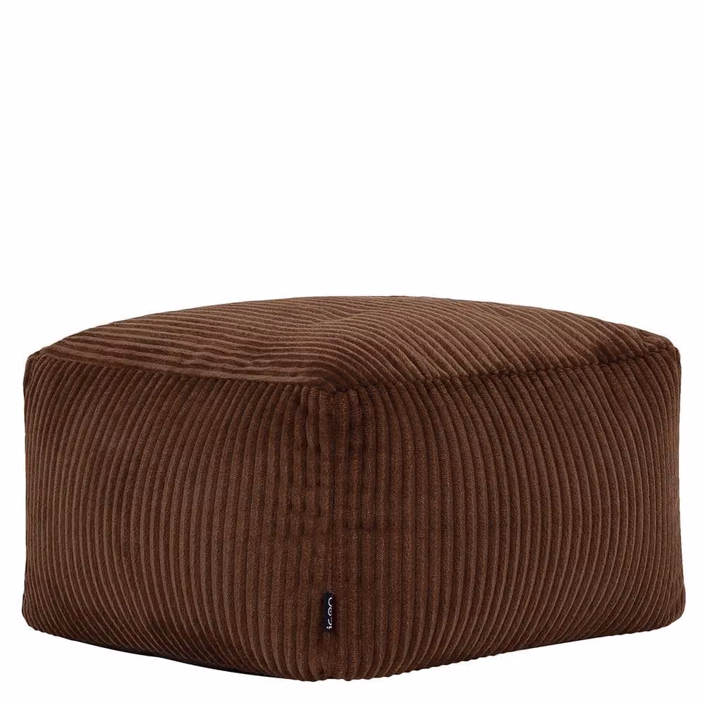 icon Amara Square Bean Bag Footstool in Brown Corduroy – 2