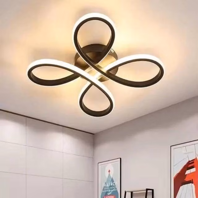 Kelvenix Modern Square LED Ceiling Light, Warm White, Black, W/D/H: 30 x 30 x 7 cm