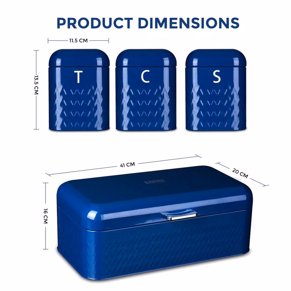 FLAVORA 4pc Airtight Metal Storage Canister Set in Blue – 2