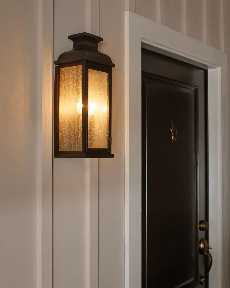 Loops Dark Aged Copper Outdoor IP44 Twin Wall Light with LED E14 60W Bulb – 3