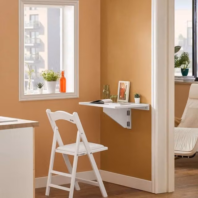 SoBuy White Wall-Mounted Folding Drop-Leaf Table