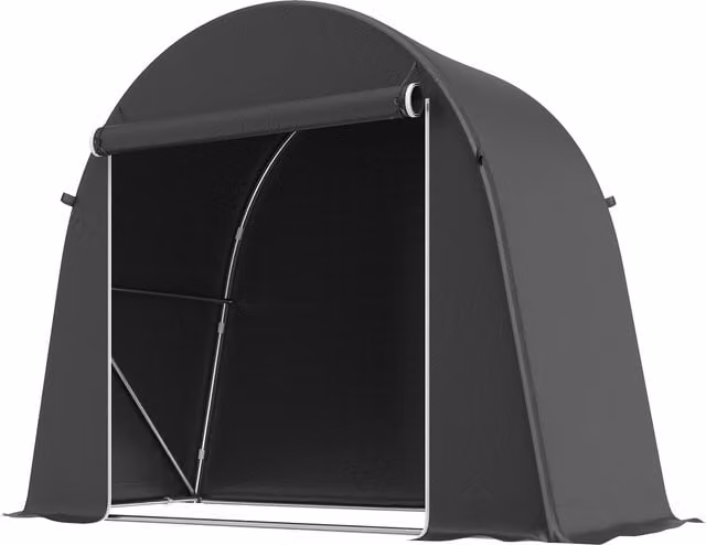 Outsunny Waterproof Garden Storage Bike Tent with Galvanised Metal Frame, Dark Grey, W: 243.84 cm, D: 121.92 cm, H: 200 cm – 1