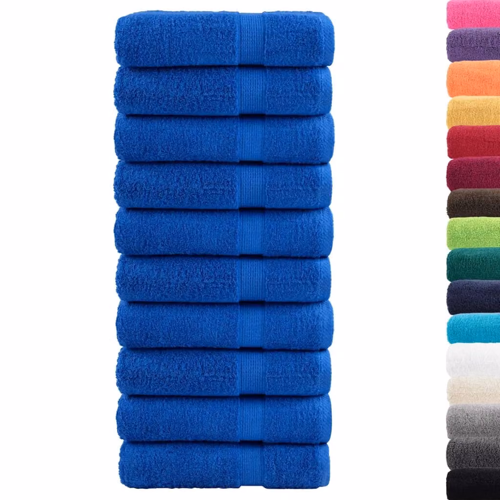 Berkfield Home SOLUND Premium Cotton Terry Shower Towels, Blue, 10 Pack, W: 70 cm, L: 140 cm, 600gsm – 2