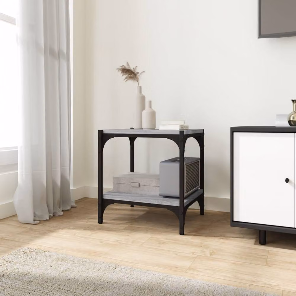 Berkfield Home Grey Sonoma TV Cabinet in Engineered Wood and Steel, W/D/H: 40 x 33 x 41 cm – 2