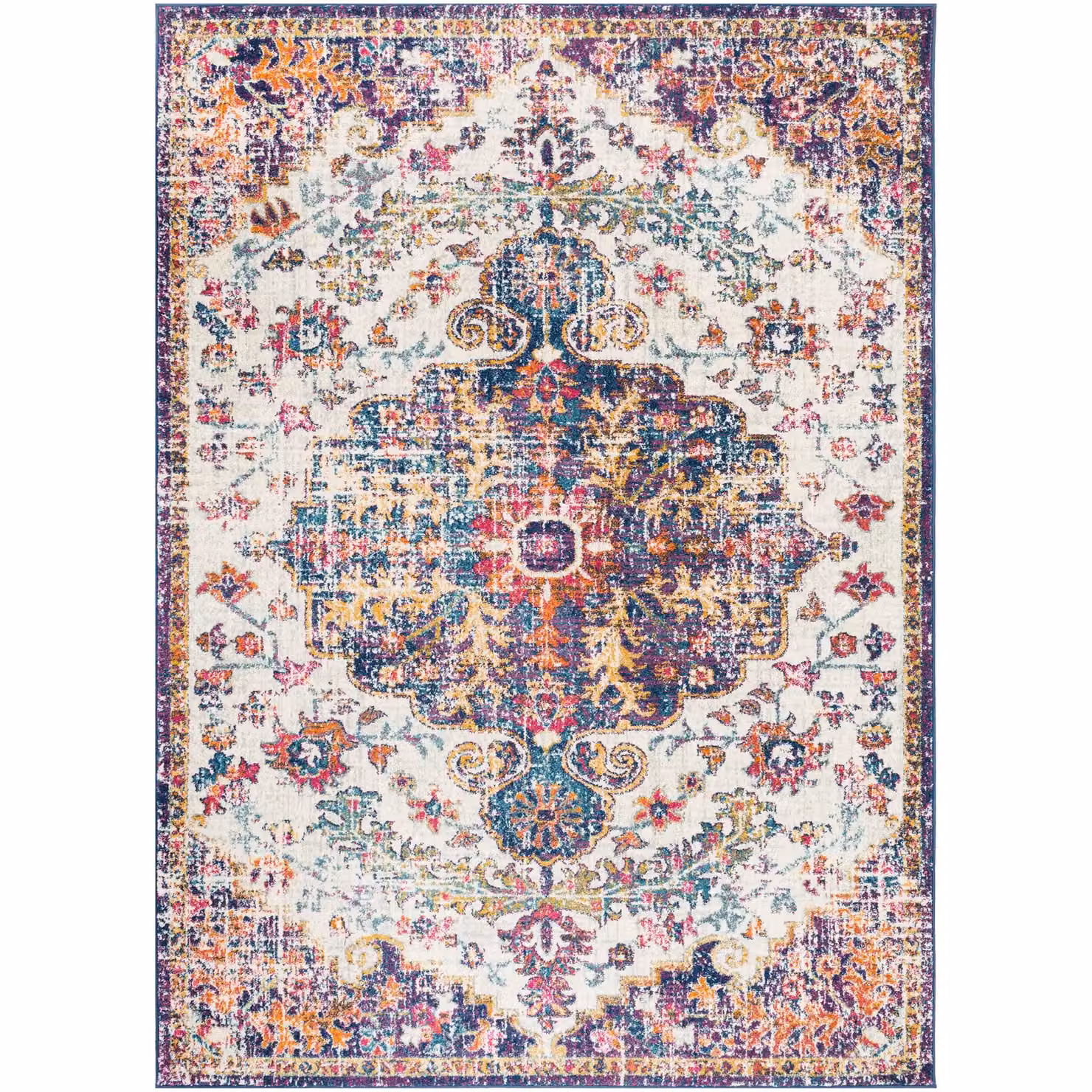 Livabliss Harput Vintage Boho Living Room Rug in Navy Multicolour W/D/H: 80 x 220 cm – 2