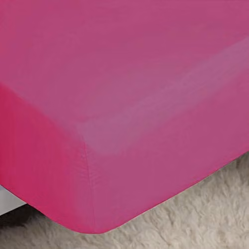Belledorm Easycare 200 Thread Count Cotton Polyester Percale Fitted Sheet, Pink, W/D/H: 180 x 200 x 28 cm – 1