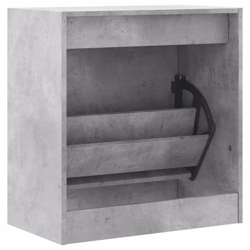 Berkfield Home Shoe Cabinet in Concrete Grey, W: 60 cm, D: 34 cm, H: 63.5 cm – 3