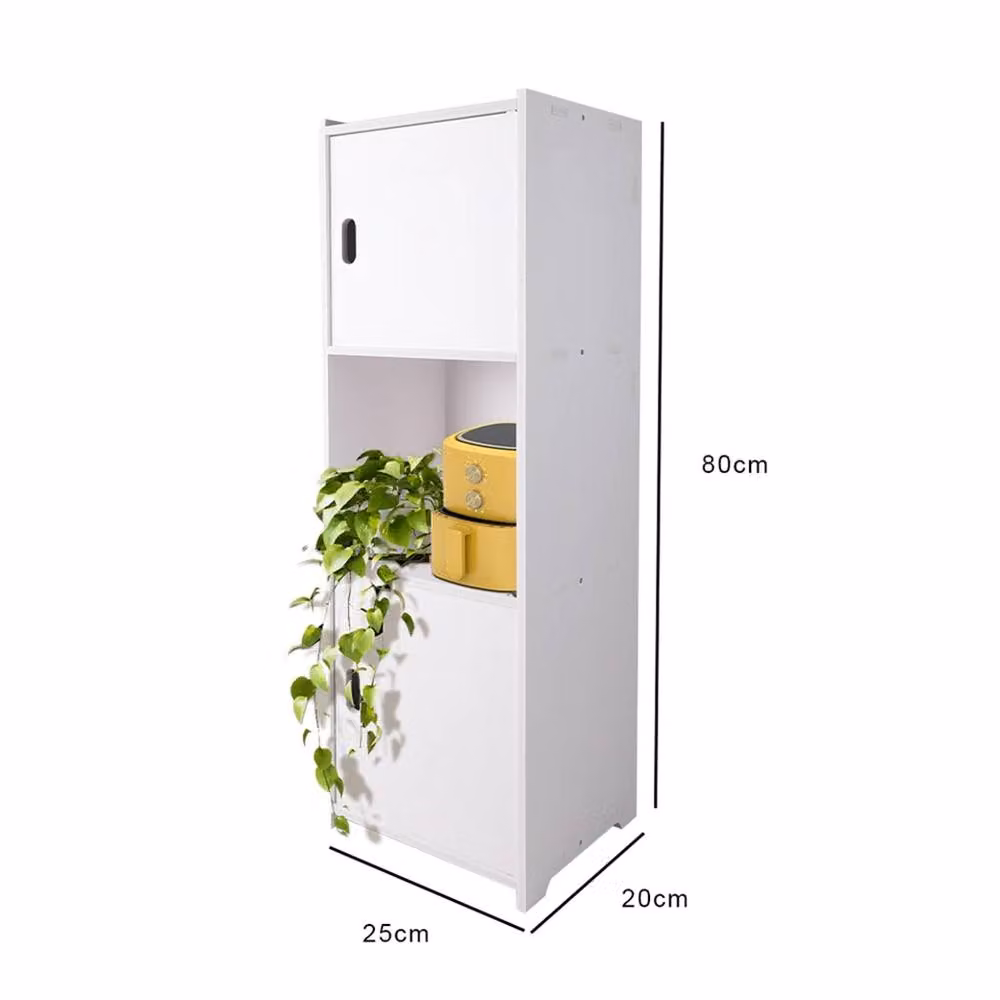 Nordara White Waterproof Freestanding Bathroom Storage Cabinet with Hinged Doors and Internal Shelves, W: 90 cm, H: 65 cm – 2