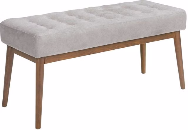 Angel Cerda Grey Fabric Stool with Walnut Wood Legs W/D/H: 40 x 40 x 45 cm – 1