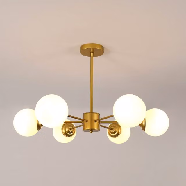 Pheashine Modern Gold Sputnik Chandelier, LED Ring Pendant Light with Remote Control and Dimming Function – 1