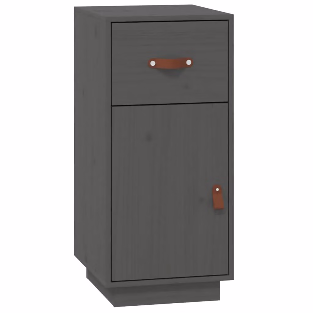 Berkfield Home Grey Solid Wood Pine Sideboard, W/D/H: 34 x 40 x 75 cm – 2