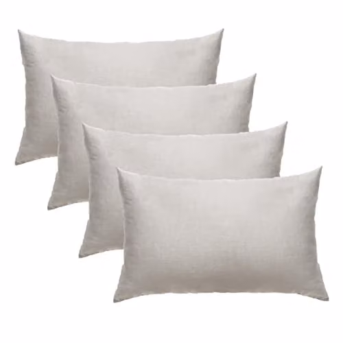 Highams Polycotton Plain Dye 4 Pack Housewife Pillowcases in Silver, W/H: 50 x 75 cm