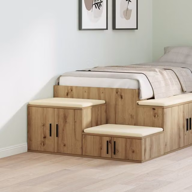 Berkfield Home Artisan Oak Storage Cabinet in Brown, W/D/H: 118 x 40 x 41 cm – 1