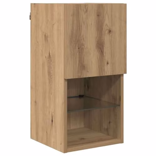 vidaXL 6-Piece Modern TV Wall Unit with Integrated LED Lighting in Artisan Oak Brown – 4
