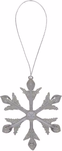 VFM e-Store Silver Glass Snowflake Hanging Decoration, W: 15 cm, H: 14 cm – 1