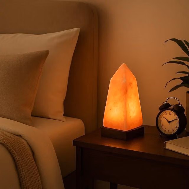 Orsina Nepal Obelisk Himalayan Rock Salt Lamp in Orange and Pink, H 28.0 x W 11.0 x D 11.0 cm