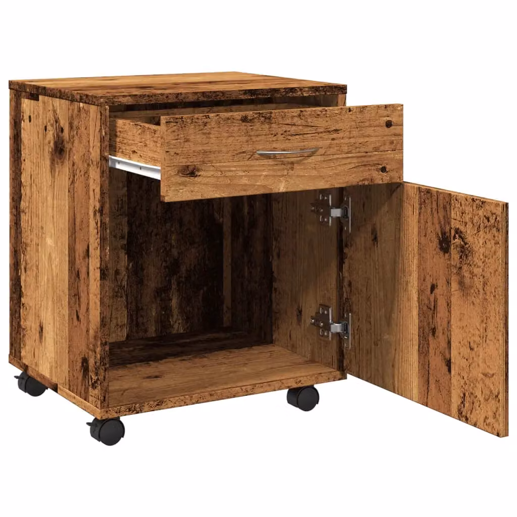 Berkfield Home Rolling Cabinet in Brown Old Wood, W: 45 cm, D: 38 cm, H: 54 cm – 5