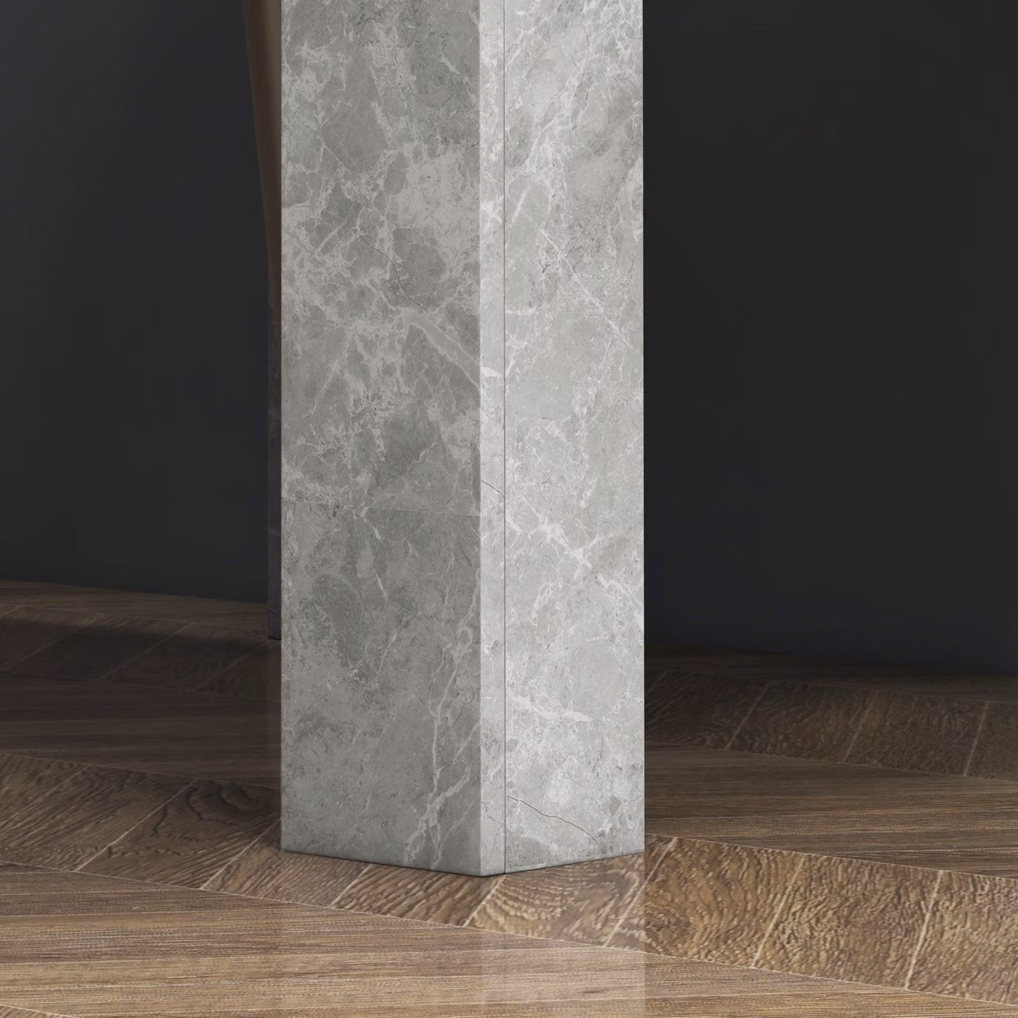 HOMCOM Modern Square Dining Table in Cement Grey with Faux Cement Effect – 6