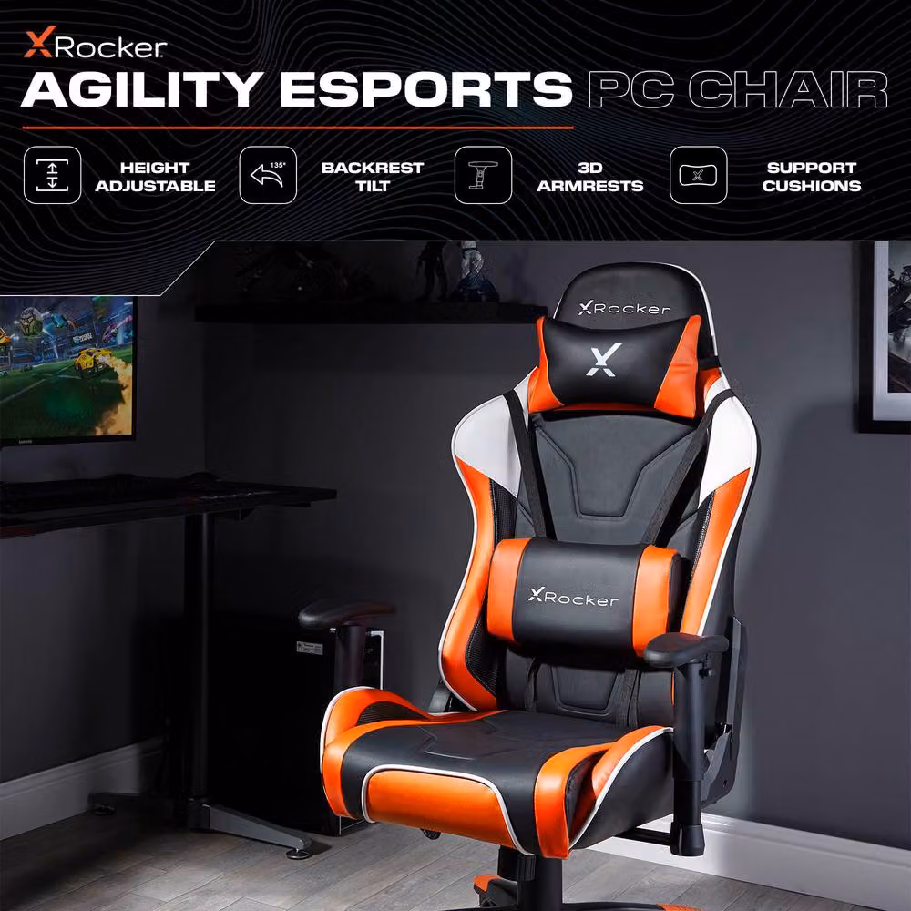X Rocker Agility Esport Gaming Chair in Orange – 2