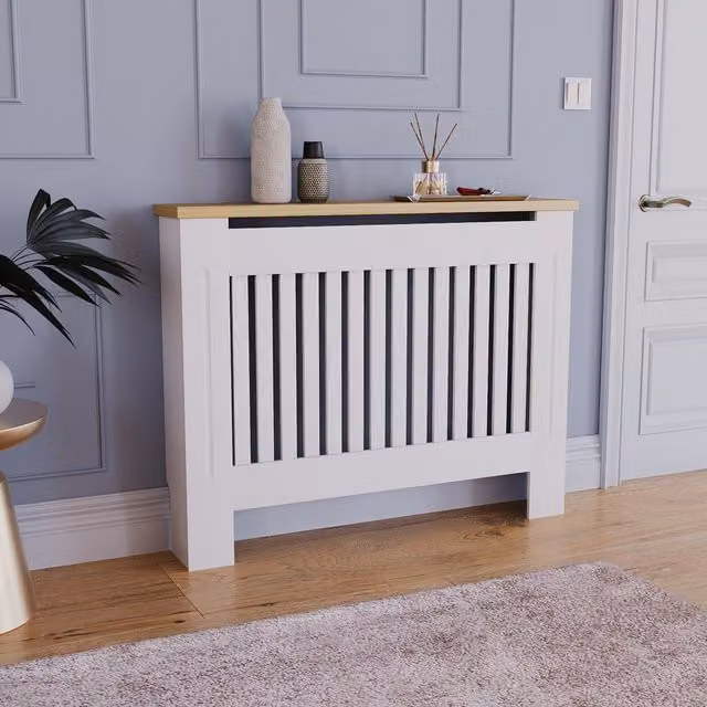 Vida Designs Arlington Radiator Cover White - H83 x W111 x D19 cm – 1