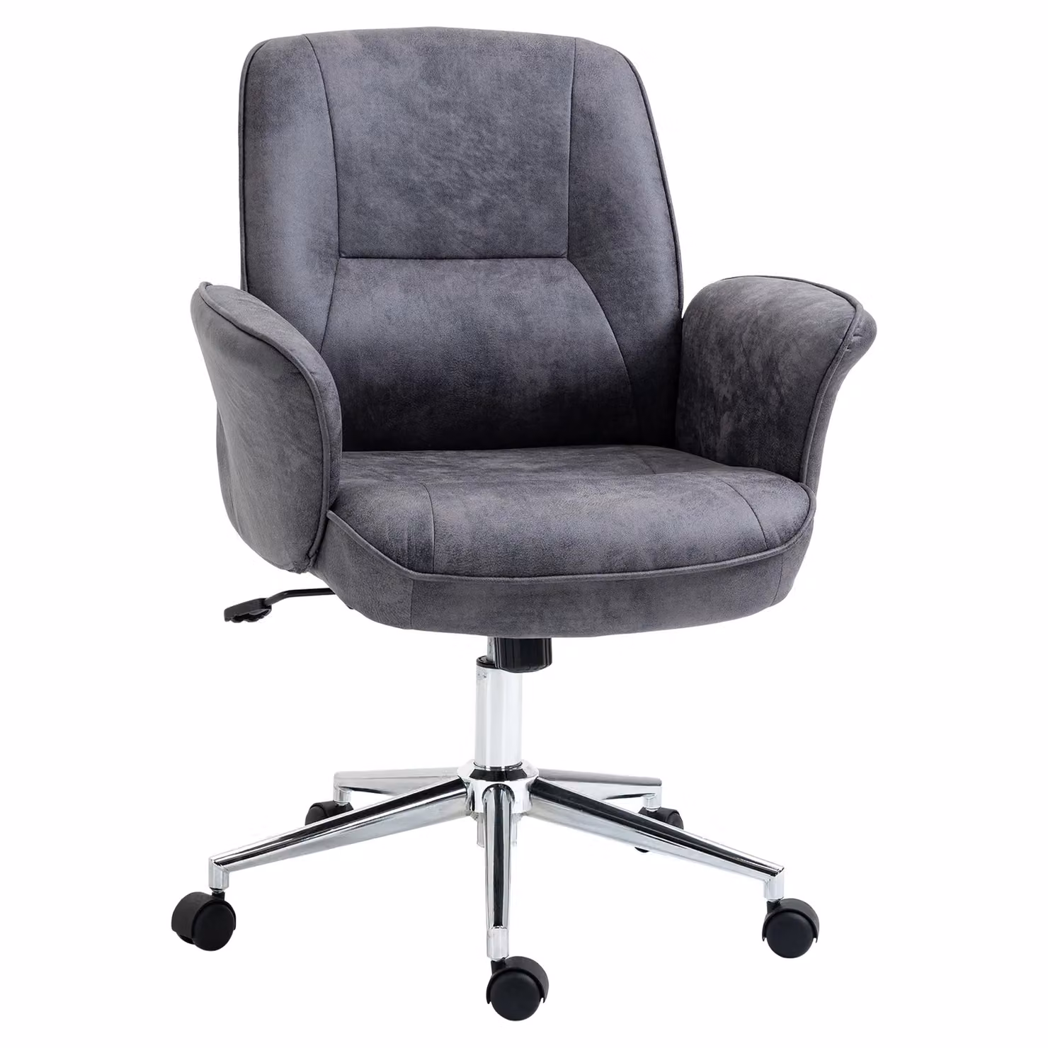 Vinsetto Grey Microfibre Swivel Executive Office Chair with Armrests and Castors – 2
