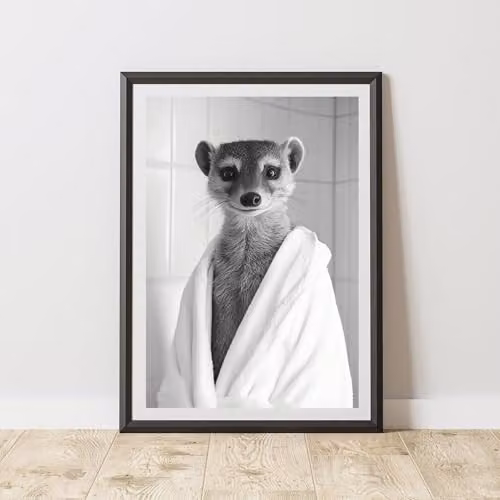60 Second Makeover Mongoose Bathrobe Animal Print Paper Poster, A3
