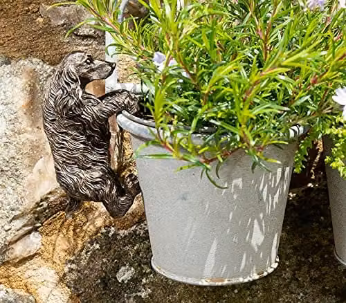 Jardinopia Cocker Spaniel Plant Pot Hanger, Bronze, W: 6 cm, D: 11 cm, H: 5.5 cm – 2