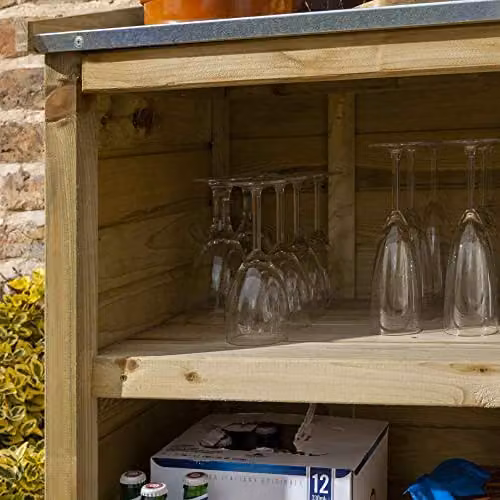 Rowlinson Garden Mini Bar in Brown Rustic Wood and Metal – 5