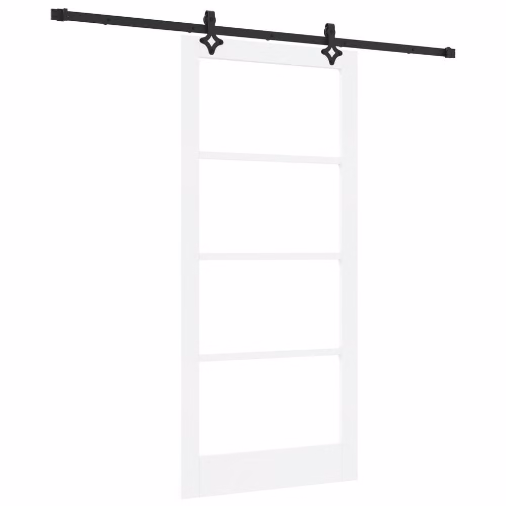 Berkfield Home Modern Sliding Door with Hardware Set in White Lacquered Solid Wood, W: 93 cm, H: 202 cm – 2