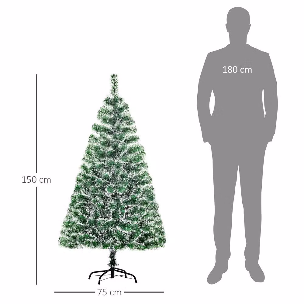 STILVORA Green Artificial Christmas Tree with Metal Stand – 3