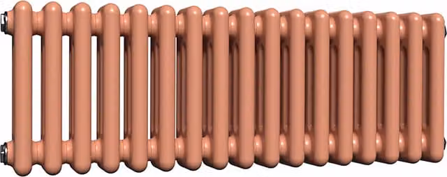 Lux Heat Horizontal 3 Column Steel Radiator in Orange and Bronze, W: 30.0 cm, H: 78.5 cm