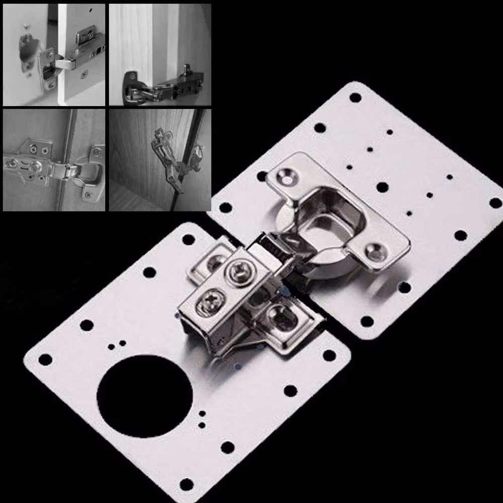 PAWNORA 4 Plate 24 Screw Cupboard Hinge Repair Kit in Silver Stainless Steel – 2
