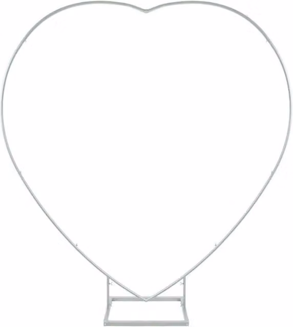 TheTrimming Shops White Heart Shape Metal Balloon Arch Stand, Height: 200 cm