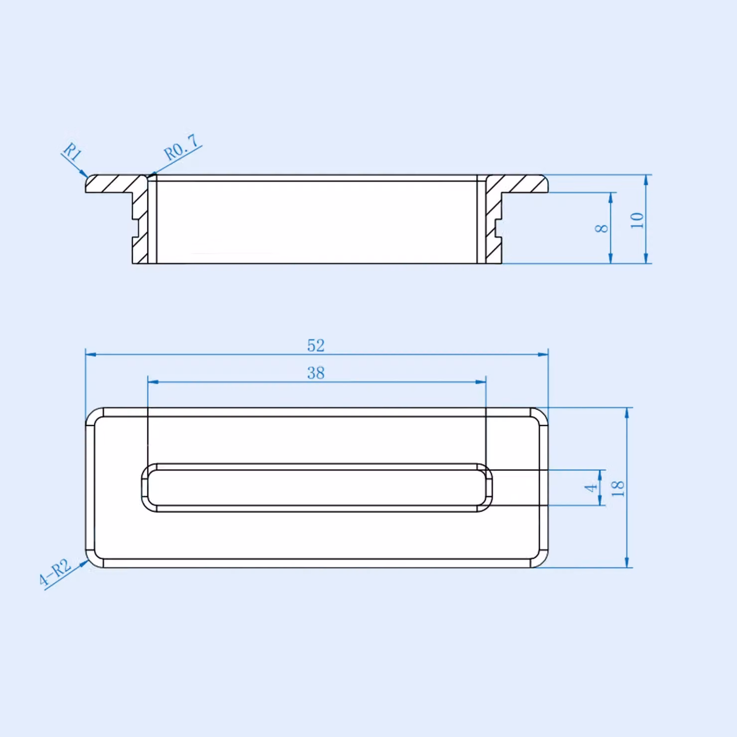 Nes Home Grey Rectangle Basin Overflow Stopper – 2