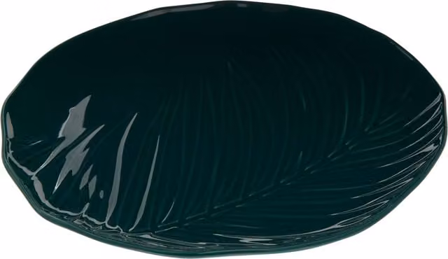 Orsina Dark Green Porcelain Dinner Plate with Embossed Floral Pattern – 1