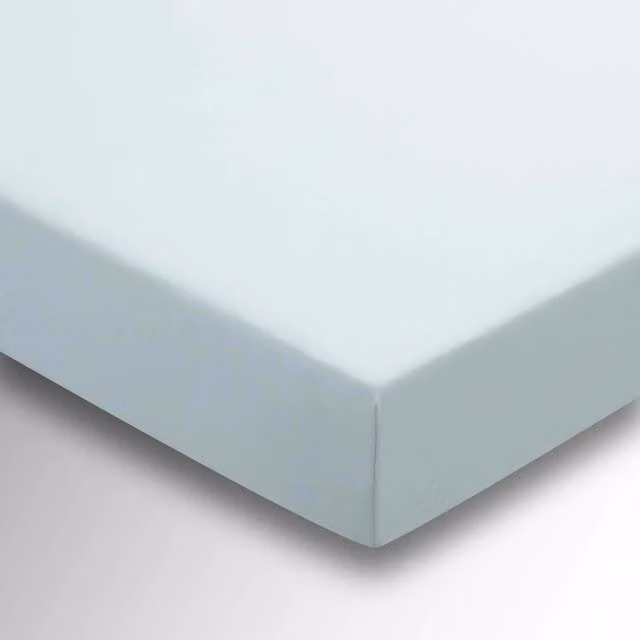 Helena Springfield Duck Egg Percale Cotton Single Fitted Sheet, W/D/H: 90 x 200 x 36 cm