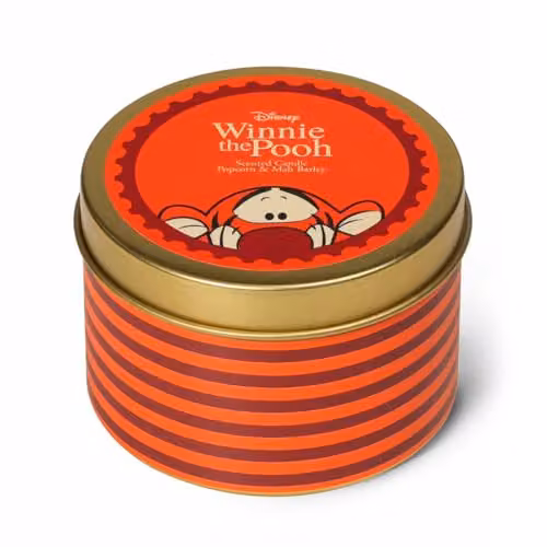 Disney Winnie the Pooh Tigger Inspired Orange Tin Candle with Popcorn and Malt Barley Scent, 175g – 1
