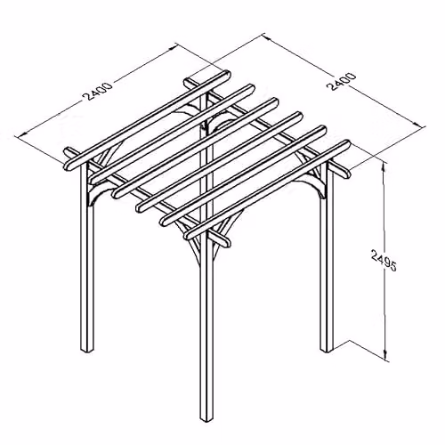 Forest Garden Ultima Pergola in Brown Wood, W/D/H: 240 x 240 x 249.5 cm – 2