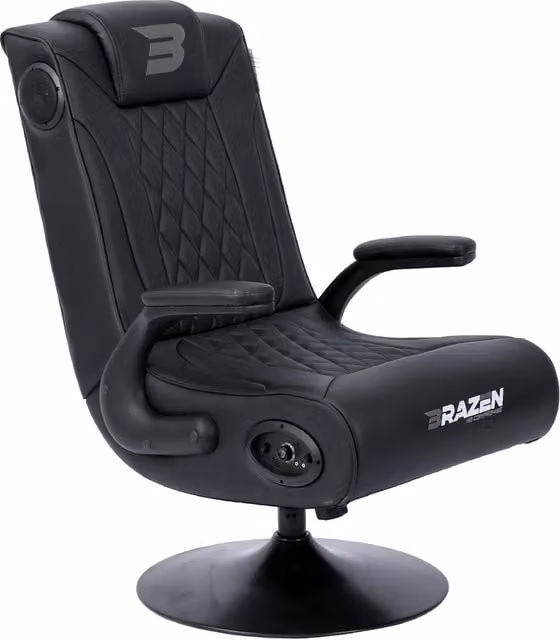 BraZen Emperor XX 2.1 Elite Esports DAB Surround Sound Gaming Chair with Pedestal in Black and Grey