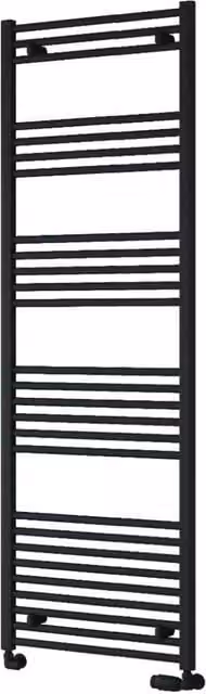 Bathroom Kingdom Capo Black Straight Heated Towel Rail, W: 60 cm, H: 180 cm