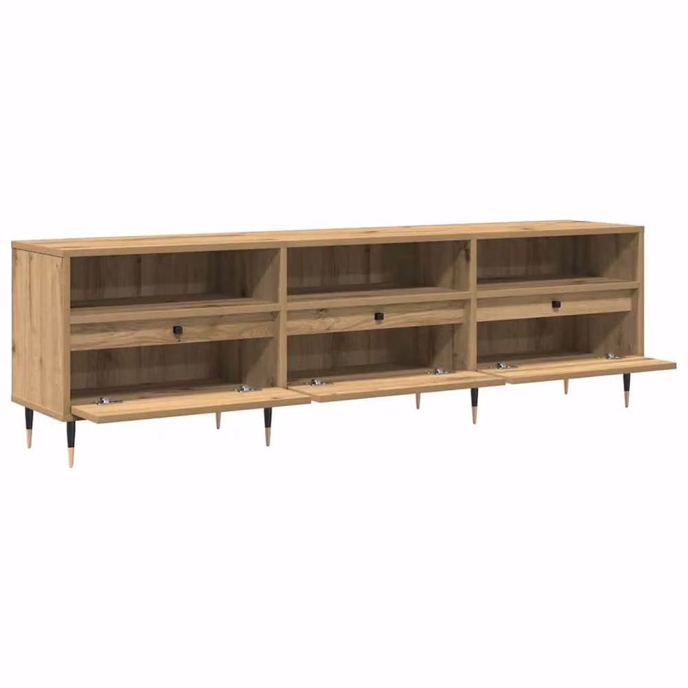 Berkfield Home Artisan Oak TV Cabinet in Brown, W: 150 cm, D: 30 cm, H: 44.5 cm – 3