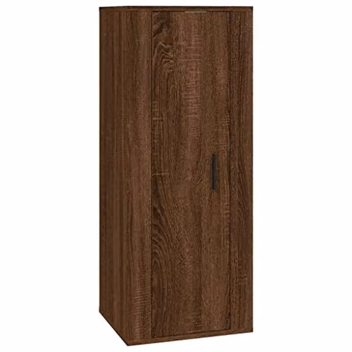 vidaXL Modern Wall Mounted TV Cabinet in Brown Oak, W/D/H: 100 x 40 x 34.5 cm – 1