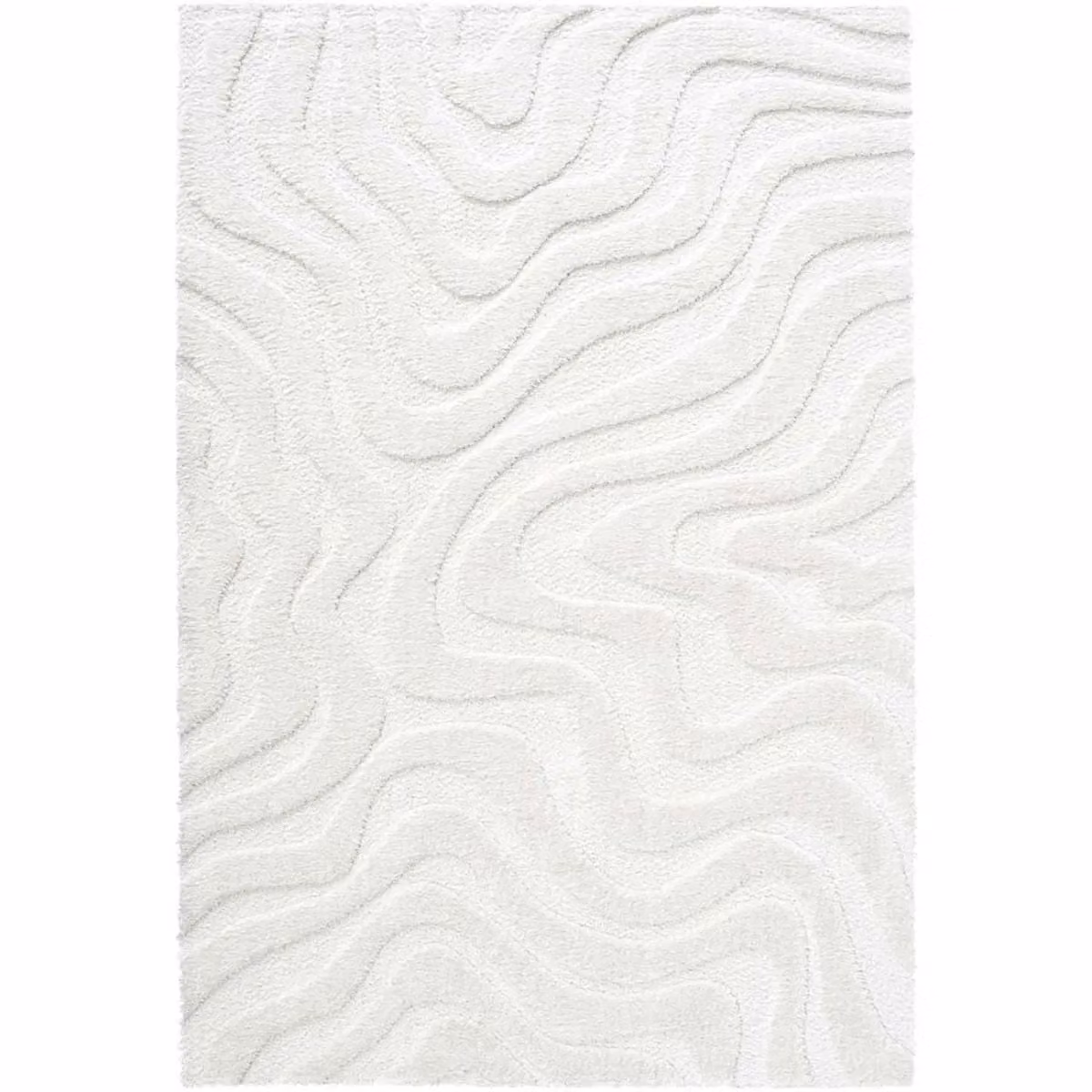 The Rug Shop UK Cream and White Abstract Modern Easy Care Area Rug W/D: 160 x 230 cm – 2