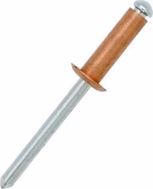 JRP Riveting Products Copper and Steel Dome Head Rivets, Brown, 4.0 x 12mm