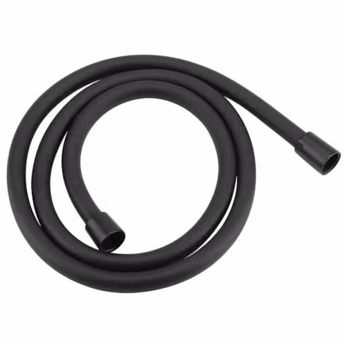 Nes Home Matt Black 1.5m Smooth PVC Flexible Shower Hose with Brass Connectors