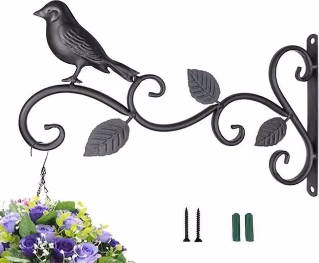 SPETLEK Decorative Metal Hanging Basket Brackets in Black