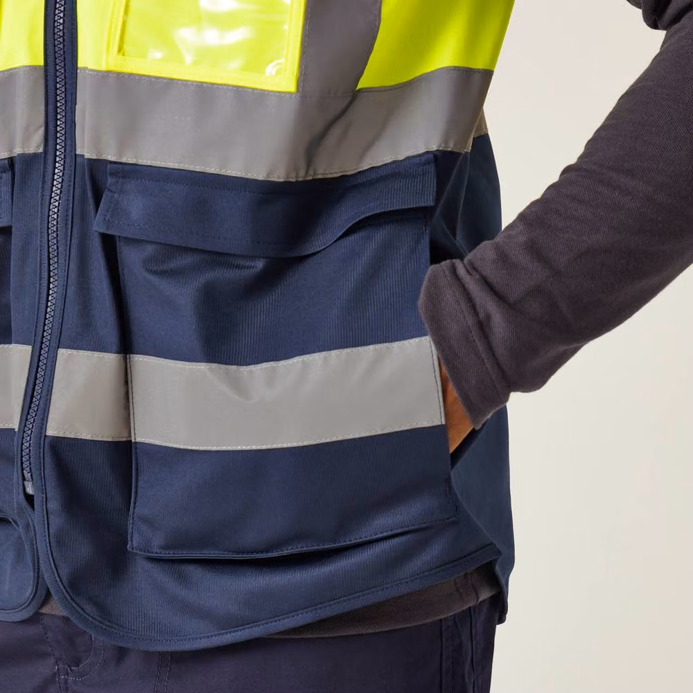 Regatta Men's Hi-Vis Polyester Vest in Yellow and Blue, Size S, EN ISO 20471 Compliant – 4